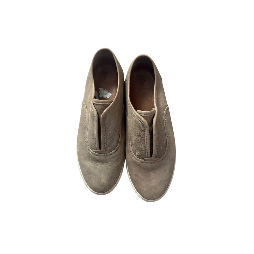 Frye Ivy Grey Leather Slip On Sneakers 7 Casual Minimalist